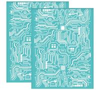INFUNLY Lot de 2 pochoirs réutilisables en soie pour circuit imprimé - 21,6 x 27,9 cm - Pochoir adhésif pour peinture sur fond en maille - Kit de peinture sur bois et décoration d'intérieur