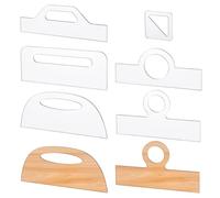 INFUNLY Lot de 6 modèles de planche à charcuterie en acrylique à grande poignée pour le travail du bois, modèles épais en acrylique transparent, pochoirs de traçage incurvés pour la cuisine