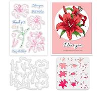 INFUNLY Matrices de découpe pour peinture de lys - 16 x 12 cm - Motif fleurs de lys - Pour bricolage, fabrication de cartes, scrapbooking, loisirs créatifs, décoration d'intérieur