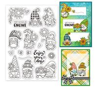 INFUNLY Nain de tournesol - Tampons transparents en caoutchouc pour la fabrication de cartes et mots nains, tampons en silicone pour journal, scrapbooking, décoration de carnet de notes