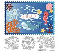 INFUNLY Océan Animal Metal Die Coupes Étoile de mer Mer Cheval Coupe Matrices Corail Die Coupes pour Carte Fabrication Scrapbooking DIY Artisanat Album Papier Carte Décor