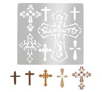 INFUNLY Pochoir en métal en forme de croix pour peinture en forme de croix,15.6 cm,Réutilisables,En acier inoxydable,Pour la peinture sur un mur en bois,Carte de vœux de Pâques, de la Saint-Patrick