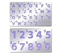 INFUNLY - Pochoir en métal - Lettres et chiffres - Modèle d'alphabet et de numéros en acier inoxydable pour peinture, découpage au feu, gravure, scrapbooking