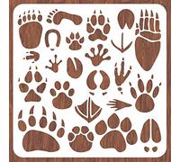 INFUNLY Pochoirs à empreintes de pattes pour peinture 30 cm - Pochoir mural réutilisable pour peinture sur bois, toile, murs, tissu, décoration de la maison de Noël