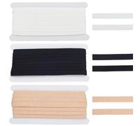 INFUNLY Ruban adhésif en nylon avec armatures pour soutien-gorge, corset, couture, robe de mariée, 1 cm de large, 3 couleurs, 10 m de chaque couleur (noir, blanc, couleur peau)