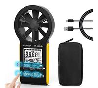 INFURIDER Anémomètre Numérique Rechargeable LCD Compteur de Vitesse du Vent,YF-6000GH Mode Intelligent Anemometre Portable Mesure de Vitesse du Débit d'Air avec la Vitesse et la Température du Vent