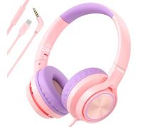 INFURTURE Casque Filaire USB C/3,5mm pour Enfants,Garçons et Filles,Limite de Volume 94 DB,Casque Filaire pour Adolescents,école,Voyage,Cadeaux pour la Fête des Enfants/Cadeaux de Rentrée Scolaire