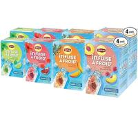 Infuse À Froid,Assortiment De 4 Parfums,Boisson D'été Rafraichissante,Eau Aromatisée Healthy,Grenade Hibiscus,Pêche Framboise,Mangue Rooibos,Menthe Citron Vert,120 Sachets Pyramid