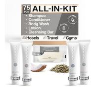 Infuse | Kit tout-en-un 1 boutique | Ensemble Amenities de taille hôtel | Hôtel/AirBnB/VRBO/Vacation Rental Soap | (75 pièces)