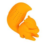 Infuser mignon de thé de silicone, tamis de thé de forme d'écureuil de silicone de catégorie comestible filtre réutilisable de diffuseur formé par écureuil mignon de filtre (Orange)
