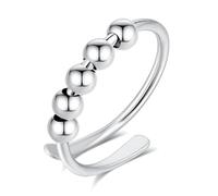 INFUSEU Bague Anti Stress, Perles Bague D'anxiete Réglable Bague Signe de l'infini Tournant Anneau Ouvert Spinner Anxiété Fidget pour Femme