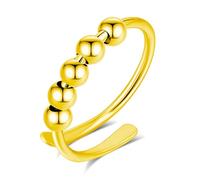 INFUSEU Bague Anti Stress, Perles Bague Or D'anxiete Réglable Bague Signe de l'infini Tournant Anneau Ouvert Spinner Anxiété Fidget pour Femme