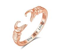 INFUSEU Bague Câlin en Or Rose, Bagues Embrace Anneau De Câlin Bijou Argent Sterling 925 Bague Love Ajustable Cadeau pour Elle Femme