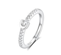 INFUSEU Bague Initiale, Argent Sterling 925 Initiales Lettres G Anneau Ouverte Ajustable Ouvert Alphabet A-Z Bijoux Personnalisé Cadeau pour Femmes Filles