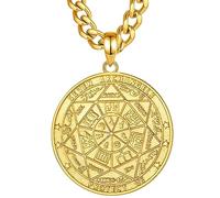 INFUSEU Cadeaux religieux uniques pour hommes et femmes, colliers avec pendentif Saint Michel/Saint-Christophe/Saint Benoît/Vierge Marie, 28.3mm, Argent sterling, Argent sterling