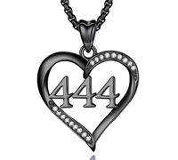 INFUSEU Collier Numéro D'Ange, Collier à Breloques En Argent 925 Ferreux 444 Pendentifs PFerreuxte-Bonheur Pour Femmes.