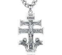 INFUSEU St. Christophe/St. Michel/St. Benoît/Saint Jude//Médaille Vierge Marie Croix Jésus 7 Sceaux d'Archange Pendentif en Argent Sterling 925 pour Hommes Femmes Amulettes Religieuses