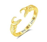INFUSEU You Are Loved Cadeaux pour femme Bague en or en forme de cœur pour adolescente petite amie fille jeune amour personnel espoir mignon anneau rose anneau d'orteil bague ouverte bijoux Claddagh