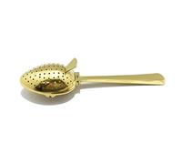 Infuseur à feuilles portable, passoire, cuillère, Gold | Infuseur à crépine amélioré avec cuillère à mailles à long manche, cloison de diffuseur à intervalles recyclable,