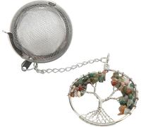Infuseur à thé 304 Arbre de vie en acier inoxydable Tamis en cristal Drainerindian Agate