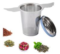 Infuseur à Thé avec Couvercle en 18/8 Acier Inoxydable, Extra Fin Filtre à Thé Métal, Réutilisable Diffuseur Passoire à Thé avec Grande Capacité et Poignées Etendues pour Tasse Théière Verre