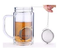 Infuseur à thé boule en acier inoxydable infuseur à thé épices filtre feuille avec couvercle chaîne 9 x 9 x 7 cm design pratique