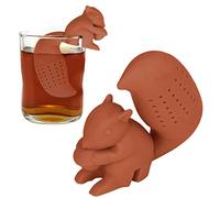 Infuseur à thé créatif en silicone en forme d'écureuil. Adorable infuseur pour thé en vrac. Infuseur à thé original : cet infuseur rend l'heure du thé encore plus agréable (Écureuil brun).