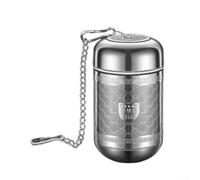 Infuseur à thé en acier inoxydable 316L, pour boule en maille nid d'abeille avec soucoupe, verrouillage rotatif portable pour cuisine et voyage (S)