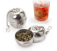 Infuseur à thé en acier inoxydable en forme de boule avec crochet en vrac Feuille de thé Boule d'épices avec chaîne en corde Outil de cuisine Nice et pratique