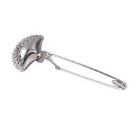 Infuseur à thé en acier inoxydable, filtre à feuilles mobiles, diffuseur durable, sans rouille, bouton d'ouverture facile avec bac d'égouttement pour cuisine, bureau, salon de