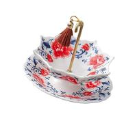 Infuseur à thé en céramique à motif délicat - En porcelaine robuste - En forme de parapluie - Pour les amateurs de culture de thés uniques - Passoire à thé en céramique