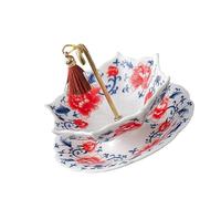 Infuseur à thé en céramique à motif délicat - Filtre en forme de parapluie en porcelaine robuste pour les amateurs de culture unique - Filtre à thé en céramique
