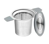 Infuseur à thé en métal - Tamis en acier inoxydable de 12 cm, extra fine, grande capacité, poignée et couvercle | Filtre à thé pratique pour le plaisir du thé à la maison et au bureau