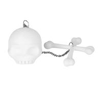 Infuseur à thé en Silicone blanc en forme de crâne, filtre à thé en feuilles mobiles avec fixation en chaîne et os croisés pour le bureau et la maison