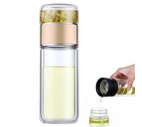 Infuseur à thé en verre, 3 en 1, intelligent, double couche, anti-fuite, séparateur d'eau à thé en acier inoxydable (1 pièce A, 280 ml)