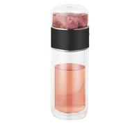 Infuseur à Thé en Vrac - Bouteille Verre | Mug de Voyage Isolé en Verre | Tasse à Feuilles avec Filtre Acier Inoxydable | Gobelet Préparation Thé Chaud Froid pour Bureau, École, Extérieur