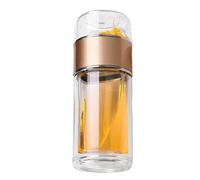 Infuseur à Thé en Vrac - Bouteille Verre | Mug de Voyage Isolé en Verre | Tasse à Feuilles avec Filtre Acier Inoxydable | Gobelet Préparation Thé Chaud Froid pour Bureau, École, Extérieur