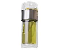 Infuseur à Thé en Vrac - Bouteille Verre | Mug de Voyage Isolé en Verre | Tasse à Feuilles avec Filtre Acier Inoxydable | Gobelet Préparation Thé Chaud Froid pour Bureau, École, Extérieur