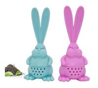 Infuseur à thé lapin,Infuseur à thé Angry Rabbit avec 2 grandes oreilles | à en silicone résistant à la chaleur, multicolore, infuseur à en vrac pour tasse ou tasse, cadeau de Pâques