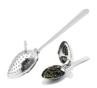 Infuseur à thé - Passoire à thé et cuillère en acier inoxydable avec maille fine, conception facile ouvrir et fermer pour les thés en vrac, accessoires plus raides, passoire, cuillère th