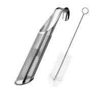 Infuseur à thé professionnel et brosse en acier inoxydable avec filet fin et poignée à crochet de suspension pour boissons chaudes, sachets de thé, passoire en acier inoxydable