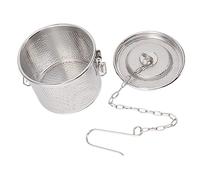 Infuseur d'assaisonnement en acier inoxydable avec chaîne suspendue, passoire à thé à double boule et panier en verrouillable pour les thés, outil de filtre de cuisine en acier (Diamètre 16cm)