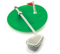 Infuseur th en acier inoxydable Norpro Tee Time Golf Club avec couvercle anti-goutte Vert