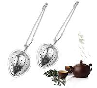 Infuseur Thé, Cuillere Infuseur Thé, Passette Teatime pour 1-2 Tasses, Thé Infuseur, Acier Inoxydable, Argent (2pcs)