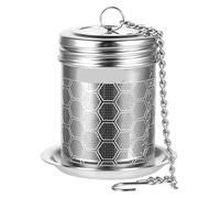 Infuseur Thé Ensemble de passoires à thé en acier inoxydable, infuseur mailles extra fines for feuilles vrac, couvercle fileté fin mis jour, noir pour infuser du thé