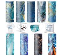 Infusible Feuilles d'encre de transfert pour Cricut Joy 9 couleurs Tie Dye Infusible Infusible 11,5 x 30,5 cm Feuille d'encre de sublimation pour machine à presser à chaud pour t-shirt DIY, tasse