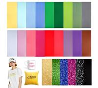 Infusible Lot de 24 feuilles d'encre de transfert Infusible Infusible Papier de transfert Infusible Feuilles d'encre de transfert non fondues, papier de sublimation pré-coloré pour t-shirt, tasse,