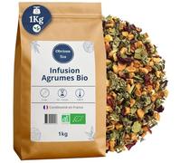 Infusion Agrumes Bio - Infusion Vegan aux Fruits, en Vrac, 100% Naturel, Sans OGM - Agriculture Biologique - Sachet 1 kg (500 Tasses)