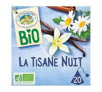 Infusion Bio Douce Nuit Vanillée LA TISANIERE x20 - Saveur relaxante - Thé bio nuit au plantes. Plaisir zen avant de dormir. - Le Lot De 3