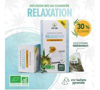 Infusion Bio ""RELAXATION"" en Sachets individuels (12), au Chanvre CBD (30%)